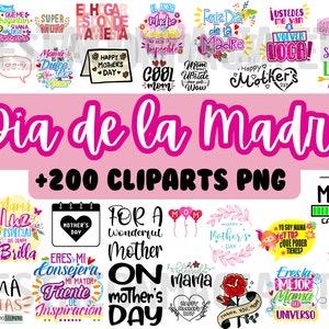 Bundle 200 PNG Cliparts Mother's Day Mother Day Funny Phrases Art Funny Vector Images Mom Mama Mothers Instant Digital Download