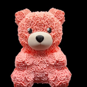 Rose Bear – Unique Rose Bear Gift for Her, Mother&#39;s Day, Anniversary, Birthday, Valentines Day or Home Decor