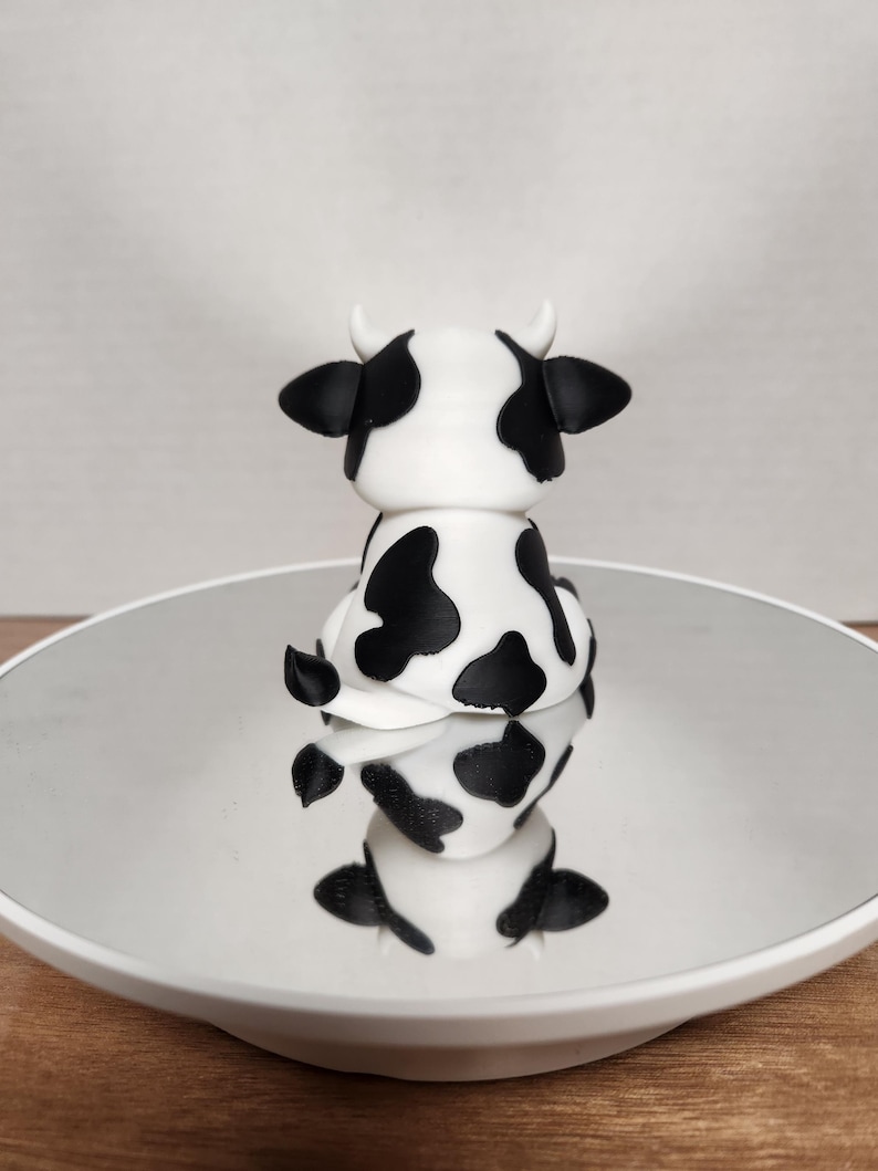 Cute Dairy Cow Figurine – Farmhouse Mini Cow Desk & Shelf Decor - Etsy