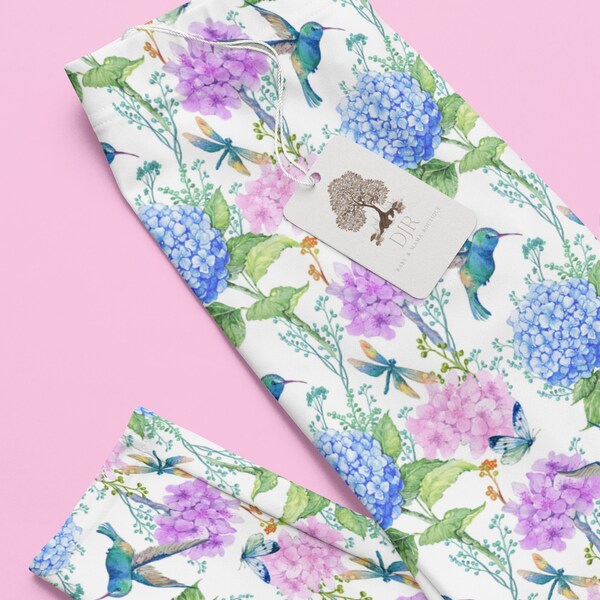 Hummingbird Colorful Pattern Print Pattern Women Leggings