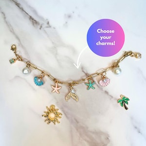 Build Your Own Charm Bracelet, Custom Charm Bracelet, Charm Anklet, Gold Charm Bracelet, Silver Charm Bracelet, Custom Charm Jewelry Bar
