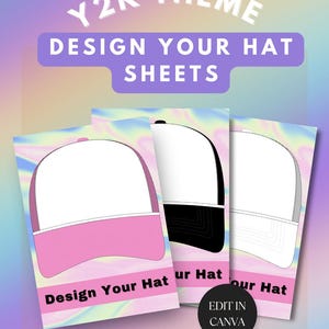 Y2K 2000s Trucker Hat Bar Digital Download Kit Flyer Template - DIY Hat Bar, Design Your Own Hat Sheet - Editable Branding - Trucker Hat Bar
