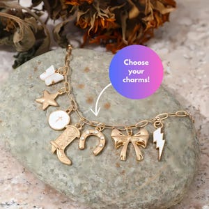 Build Your Own Charm Bracelet | Custom Gold & Silver Charm Anklet Jewelry Bar, Unique Personalized Gift for Her