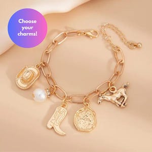 Build Your Own Charm Bracelet, Custom Charm Bracelet, Charm Anklet, Gold Charm Bracelet, Silver Charm Bracelet, Custom Charm Jewelry Bar