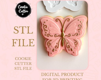 Sello y cortador de galletas de mariposa (archivo STL/archivo de impresión 3D digital)