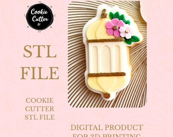 Ramadan Lantern Cookie Cutter STL File, Embossed Design (Digital Download