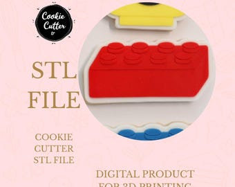 Fichier STL d'emporte-pièce en briques de construction : impression 3D d'un design de pâtisserie ludique (téléchargement numérique)