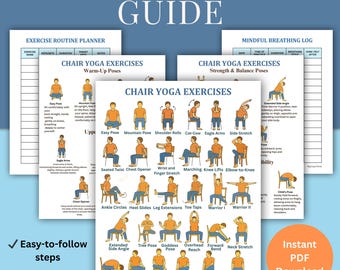 Chair Exercises Printable Bundle for Seniors Beginners 30