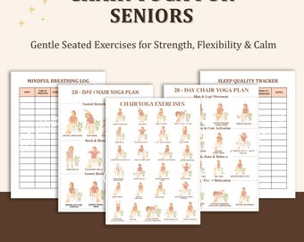 Chair Yoga for Seniors Printable | Gentle Seated Exercises for Mobility & Flexibility | Beginner-Friendly Daily Stretch Routine PDF