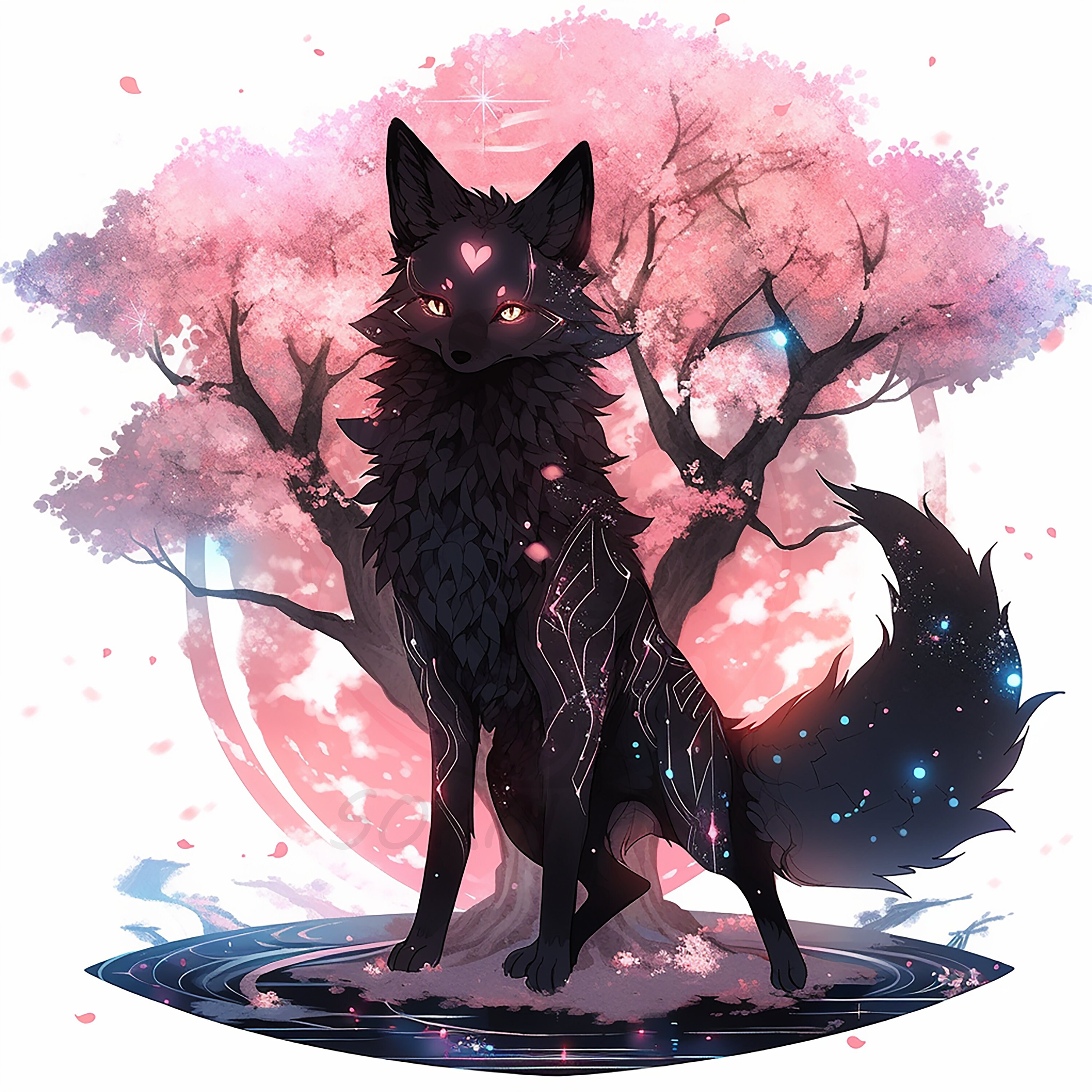 Pink And Black Wolf