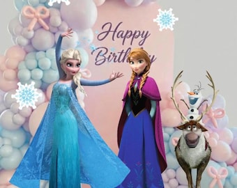 Gefrorene Geburtstagsparty Requisiten | Elsa & Anna PNG Ausschnitte (Digitaler Download)