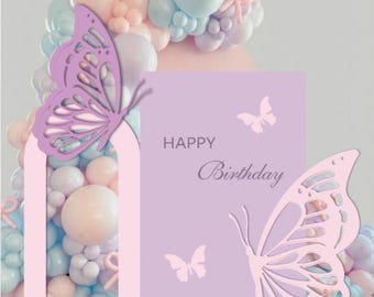 Butterfly Birthday Party Decor | PNG Cutout Backdrop (Digital Download)