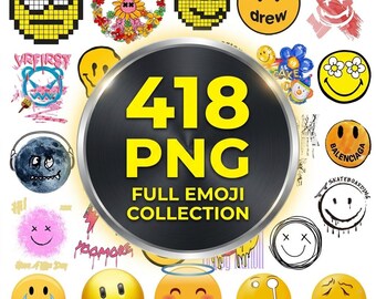400+ Smile Face Emoji PNG Bundle, Trendy Graffiti Smileys, Cartoon Expressions Clipart (Digital Download)