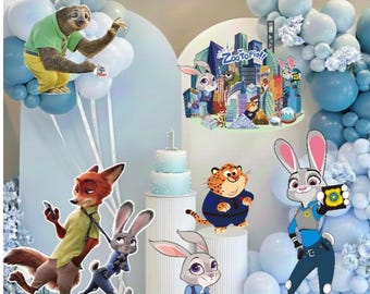 Zootopia Party Cutouts | Judy Hopps, Nick Wilde (Digital Download)