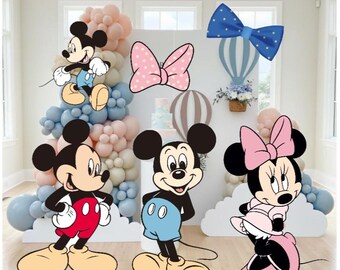 Cute Mouse Friends Cutouts | 7 PNG Images | Gender Reveal, Baby Shower & First Birthday Decor | Digital Download