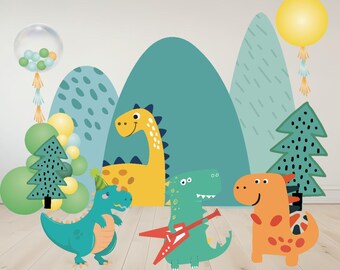Dinosaur Cutout Set, Party Decoration,Baby Shower Decor,  Birthday Decor, Printable sign (Digital Download)