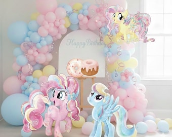 Pony Cutouts Digital Download | 4 PNG Transparent Images | Printable Party Decorations
