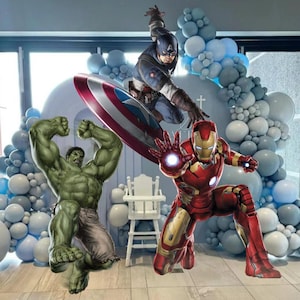 Superhero Cartoon PNG Cutouts | Birthday Party Decor (Digital Download)