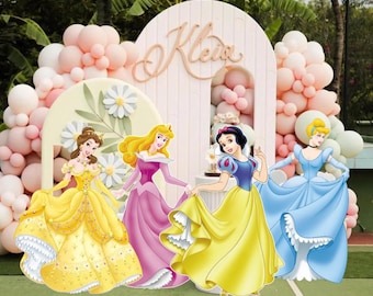Princess Party Cutouts PNG | 4 Cartoon Images for Kids Birthday, Baby Shower & DIY Party Decor | Digital Download