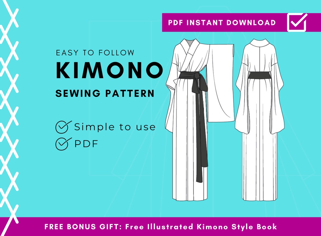 Paperless DIY Kimono Yukata Pattern Easy to Sew With Western Fabrics - Etsy