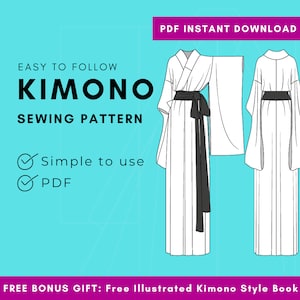 Paperless DIY Kimono Yukata Pattern - Easy to Sew with Western Fabrics
