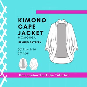 Patrón de costura para capa de kimono (Momonga): Patrón japonés fácil de coser (Descargar PDF)