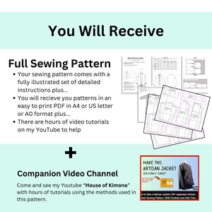Men's Kimono Jacket Sewing Pattern | Japanese Style, XXS-3XL (PDF Pattern) image 7
