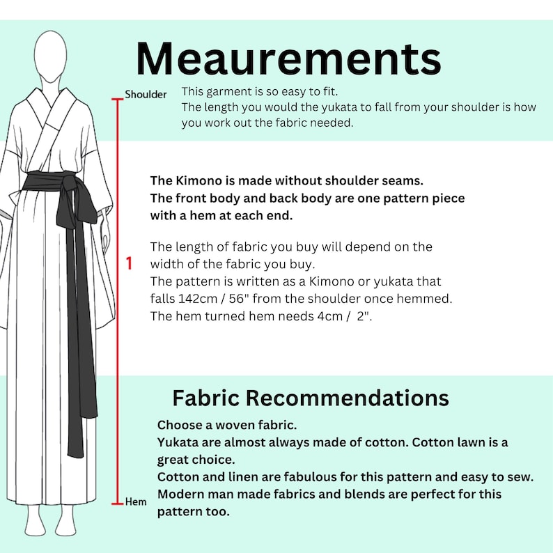 Women's Yukata Sewing Pattern: Easy Kimono Robe (PDF Pattern) - Etsy
