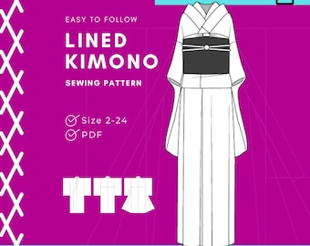 Paperless DIY Fully Lined Kimono Pattern - Easy to Sew with Western Fabrics