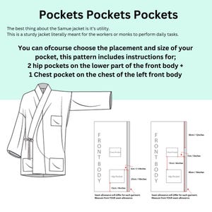 Samue Jacket Sewing Pattern: Unisex Japanese Chore Coat (PDF Pattern) image 11