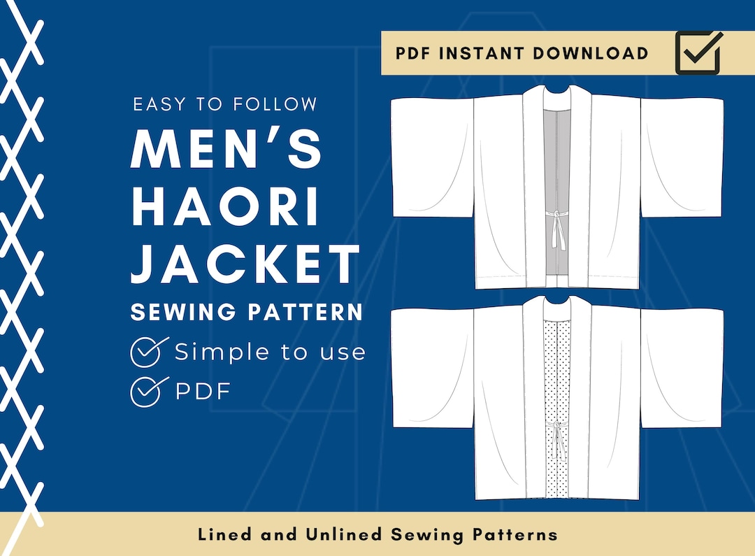 DIY Men's Haori Jacket Sewing Pattern: Traditional Japanese Kimono