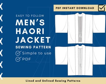 Haori Folkwear Haori Jacket Sewing Pattern DIY Men's Haori Jacket