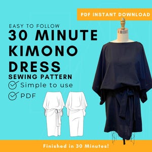 Abito kimono fai da te senza carta - Facile da cucire in soli 30 minuti - Adatto ai principianti