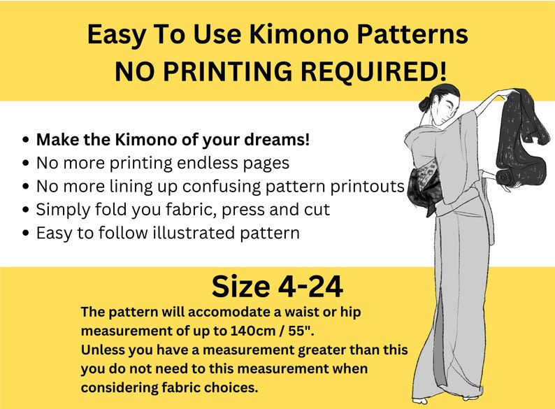 Kimono Sewing Pattern 3-pack: Lined Kimono, Unlined Kimono and Kimono ...