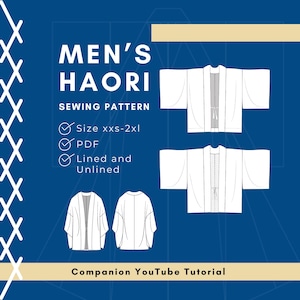 DIY Herren Haori Jacke Schnittmuster: Traditioneller japanischer Kimono (PDF)
