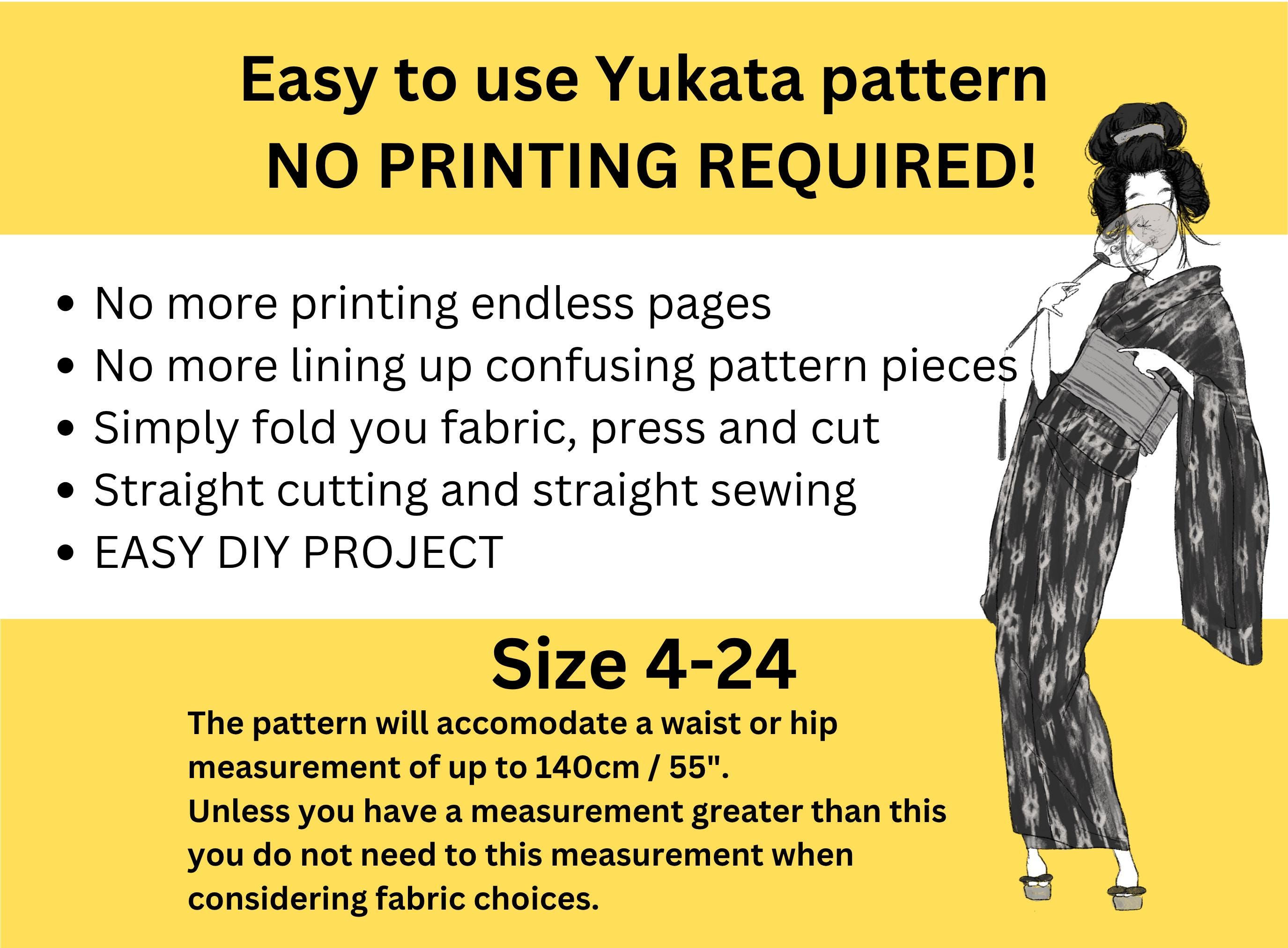 Sayagata Pattern Robe Women's Yukata Sewing Pattern: Easy Kimono Robe (PDF Pattern) - Etsy