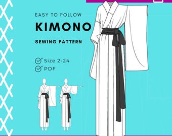 Paperless DIY Kimono Yukata Pattern - Easy to Sew with Western Fabrics