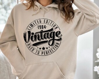 Personalized Birthday Hoodie, Custom Limited Edition Vintage Hoodie, Aged To Perfection Birthday Hoodie, Cute Custom Vintage Birthday Hoodie