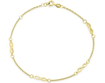 Bijoux infini femme|Bijoux chrétiens|Ensemble de bracelets de cheville infinity avec noeuds d'amour en or et argent