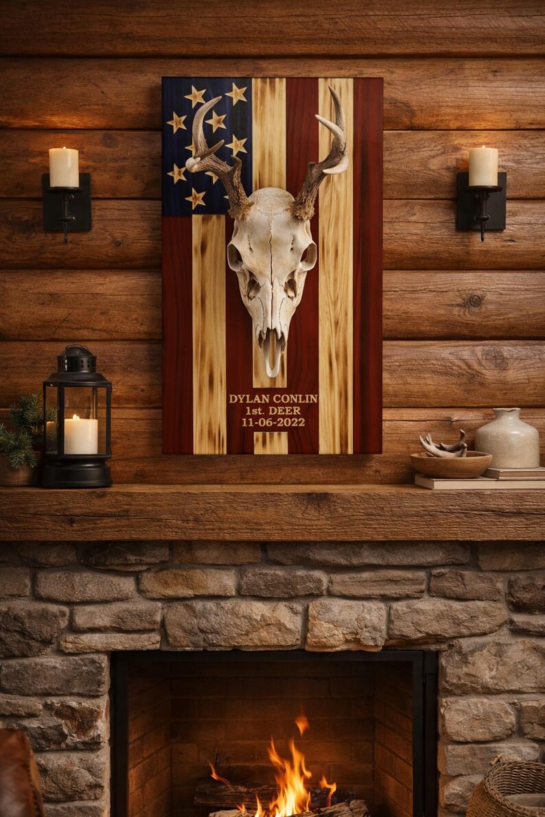 Deer Skull Mount Display, Sportsman Trophy Wall Art, Taxidermy Wall ...