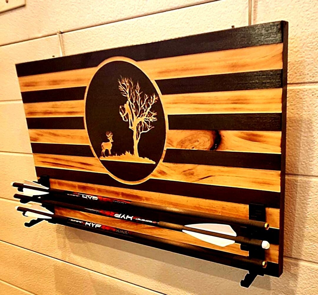 Arrow Display Rack, Archery Wall Rack, Holds 12 Arrows, Custom Bow ...