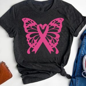 Breast Cancer Awareness Shirt, Pink Ribbon Floral Tee, Cancer Support Gift, Breast Cancer, Cancer Awareness Shirts, Strong Women Shirts