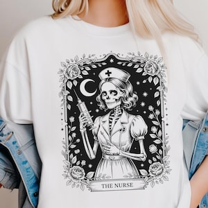 Skeleton Nurse T-Shirt: Halloween Nurse Appreciation Gift