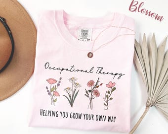 Komfortfarben Ergotherapie-Shirt: Blumen-T-Shirt für psychische Gesundheit