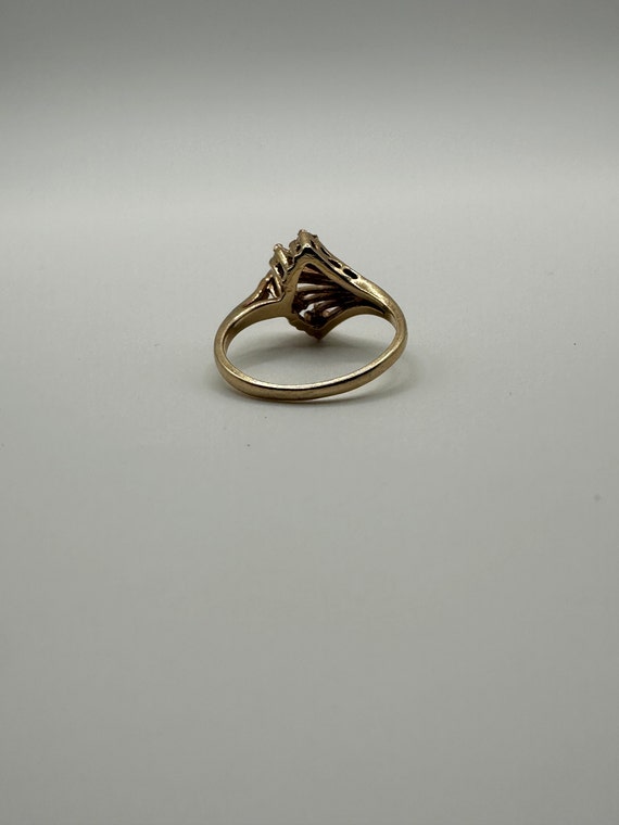 14k diamond ring - fan design - yellow gold - sta… - image 9