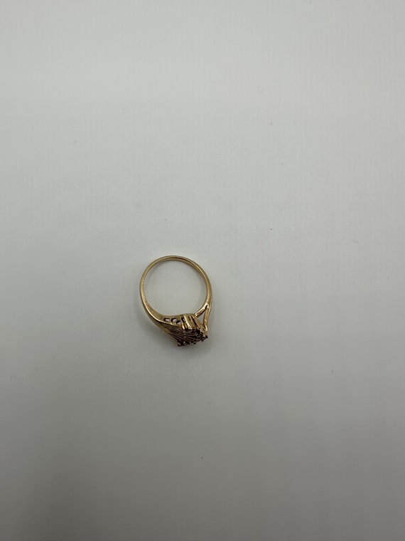 14k diamond ring fan design yellow gold starbur… Gem