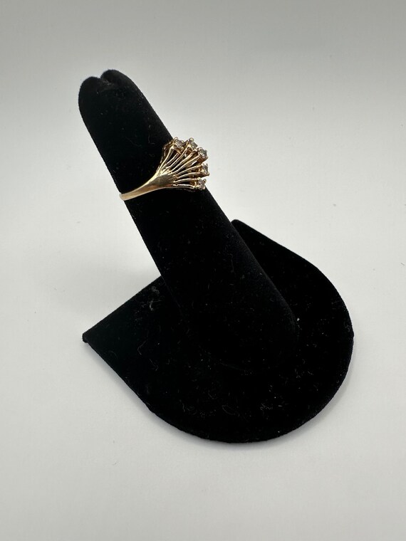 14k diamond ring fan design yellow gold starbur… Gem