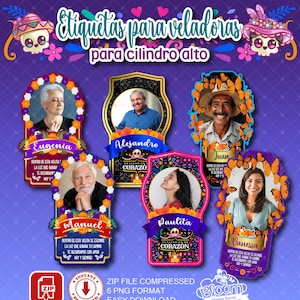 Etiquetas de velas de cilindro alto 2024