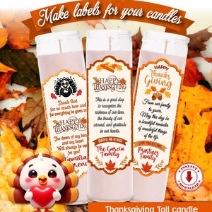 Thanksgiving candle labels