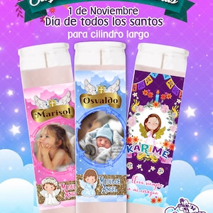 Etiquetas para velas com desenhos infantis para cilindro alto